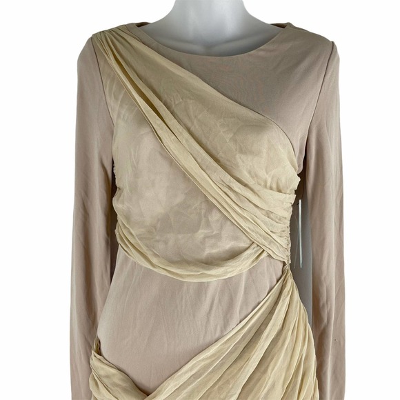 alice+olivia Goddness Dress Drapey Mini Length Pink Size 6 - Picture 3 of 9